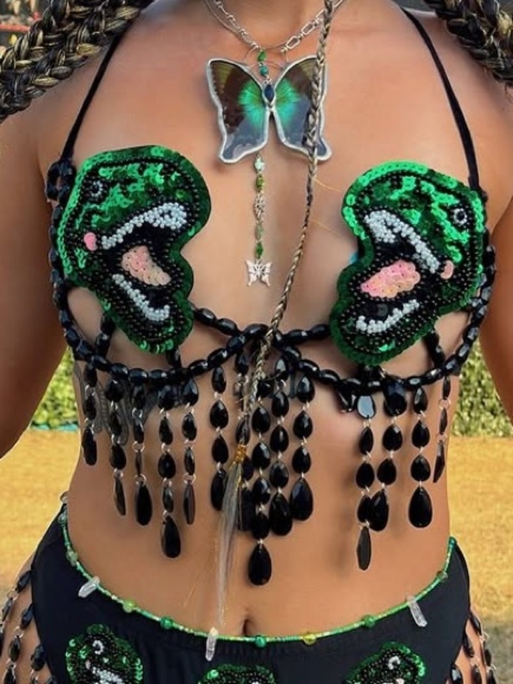 iHeartRaves Going Wild T-Rex Bra 🦖comes with FREE GIFTS🦖 - Picture 6 of 7